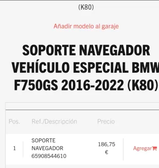 Soporte GPS BMW original