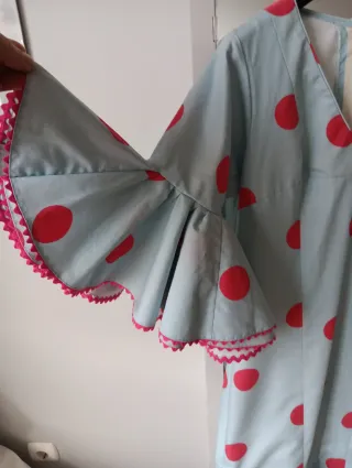 Traje de flamenca volantes lunares