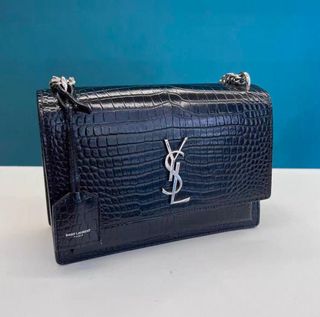 Bolso YSL Sunset Cocodrilo Negro