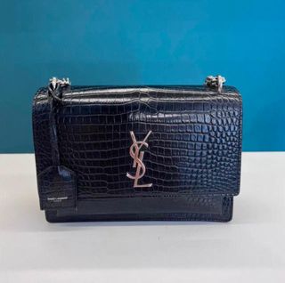 Bolso YSL Sunset Cocodrilo Negro
