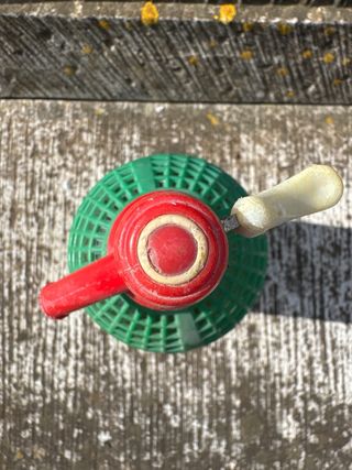 Sifón antiguo verde y rojo