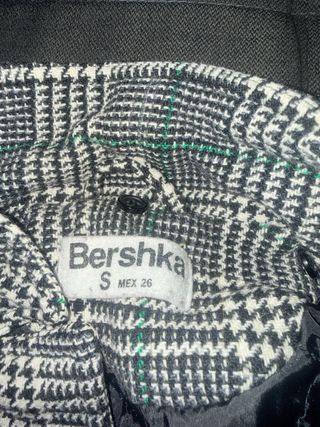 Americana de cuadros gris y blanco