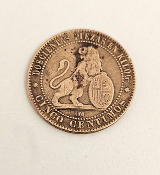 Lote 3 Monedas Antiguas Españolas 1870