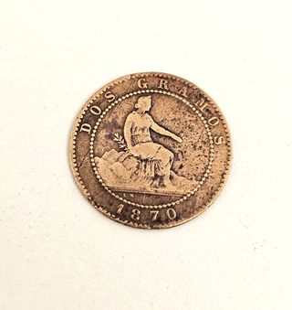 Lote 3 Monedas Antiguas Españolas 1870