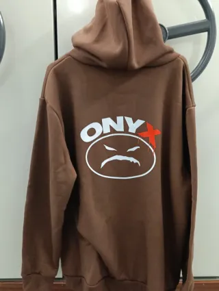 Sudadera Onyx con capucha marrón logo Onyx XXL