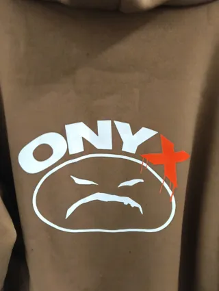 Sudadera Onyx con capucha marrón logo Onyx XXL