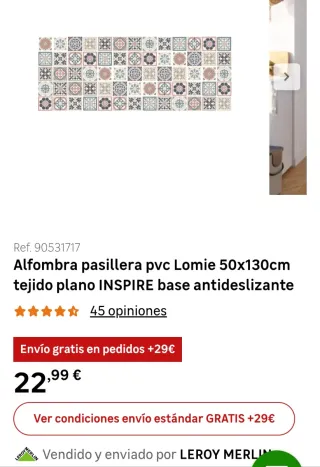 Alfombra de cocina Inspire Lomie 50x1,3m