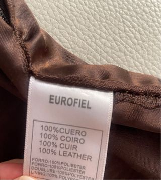 Falda de piel 100% marrón Pedro del Hierro