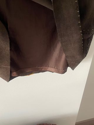 Falda de piel 100% marrón Pedro del Hierro