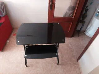 Mesa escritorio cristal negro