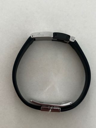 Pulsera LOTUS de hombre negra y plateada