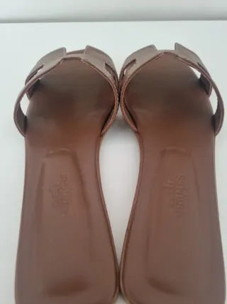 Chanclas Hermès Oran Marrones