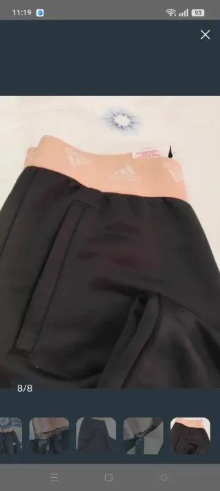 Pantalón chándal Adidas negro y salmón