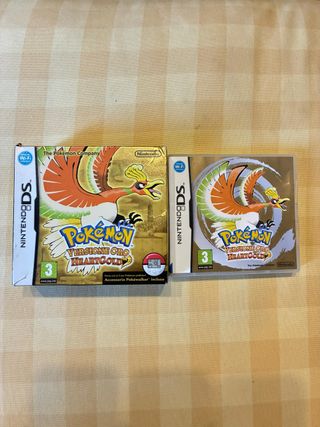 Cajas y manuales pokemon oro HeartGold
