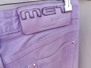 Met Pantalones Pana Stretch Talla 36/38 Morado