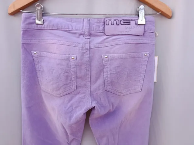 Met Pantalones Pana Stretch Talla 36/38 Morado