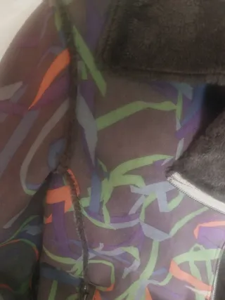 Cazadora Biker Piel Vuelta Multicolor