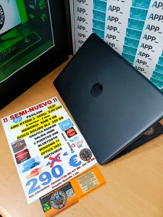 Portátil HP Ryzen 3 3200u 8GB RAM 250GB SSD