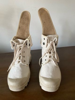 Stivaletti 38 unisex tela grezza Made in Italy