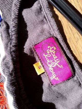 Vestido violeta pana bordado Talla S