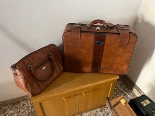 Juego Maletas Viaje Piel Gladiator Marrón