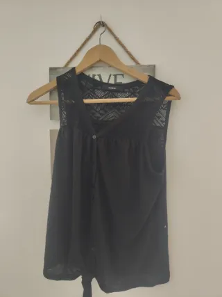 3Camiseta y blusa George negra mujer
