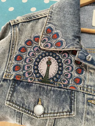 Cazadora vaquera Maje bordada T.36-38_40.