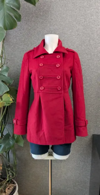 Abrigo lana Etiem mujer rojo