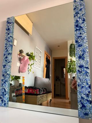 Espejo Fusing Azul y Transparente
