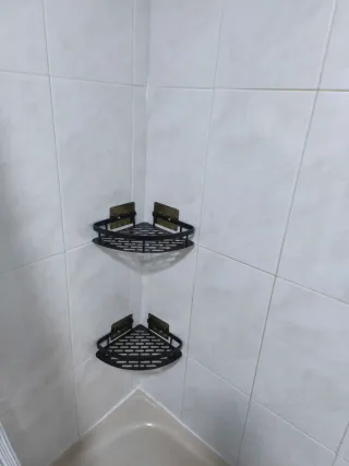 2 Estantes Esquinero Ducha Negro