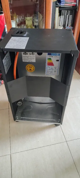 Estufa de gas llama azul