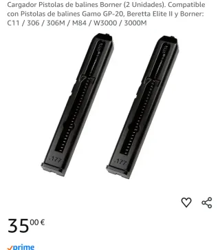 Cargador Borner 2 uds. Pistolas Balines Airsoft