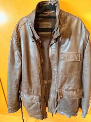 Chaqueta Piel Massimo Dutti XL Marrón
