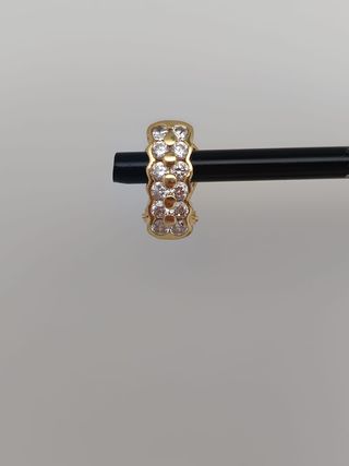 J-0809 Pendientes Oro 18K Hilera Cristales