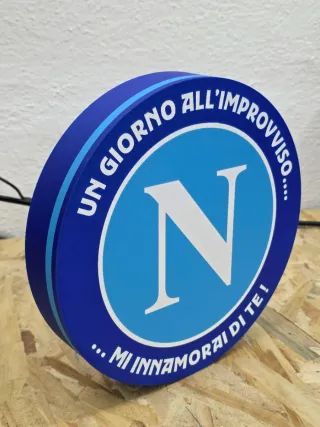 Lampada LED Napoli Calcio 25cm con Pulsante