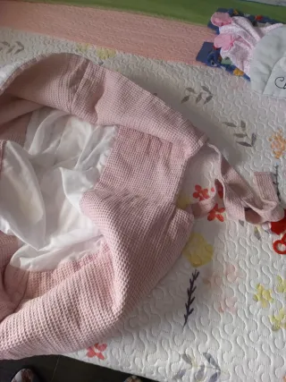 Funda Capazo Bebé Rosa Texturizada