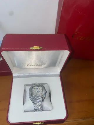 Cartier Santos Iced Out moisanita