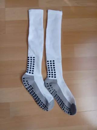 Medias de fútbol blancas antideslizantes