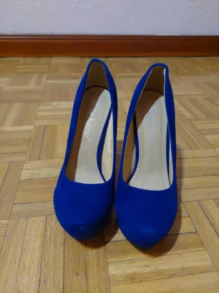 Zapatos de tacón azul para boda, eventos, fiesta..
