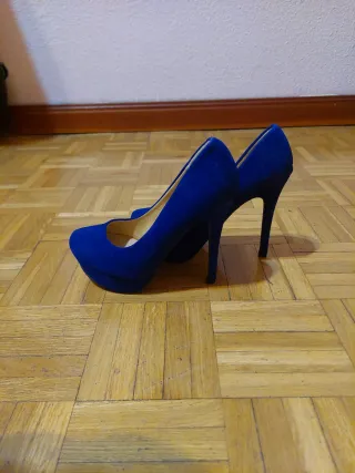 Zapatos de tacón azul para boda, eventos, fiesta..