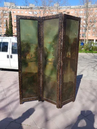 Biombo decorativo madera antiguo