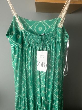 Vestido largo Zara verde