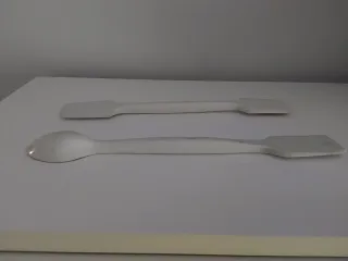 2 Palas Espátulas Farmacia Porcelana Blanca