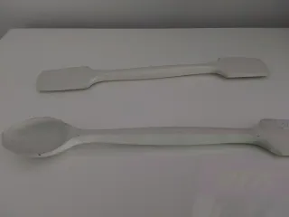 2 Palas Espátulas Farmacia Porcelana Blanca