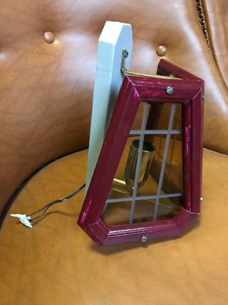 Applique in legno vintage con vetri