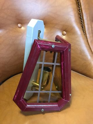 Applique in legno vintage con vetri