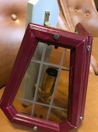 Applique in legno vintage con vetri