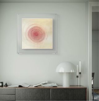 Cuadro acrílico abstracto rosa UNICO.