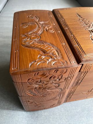 Joyero madera asiático dragón