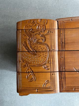 Joyero madera asiático dragón